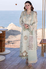 Qalamkar Luxury Embroidered Lawn 3pc with Embroidered Cotton Silk Dupatta - GA1840