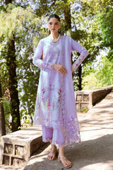 Saira Shakira 3PC Embroidered Lawn with Embroiderd Slub Net Dupatta - GA2218