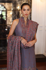 Bareeze 3PC Embroidered Dhanak with Embroidered Dhanak Shawl - GA1778