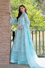 Bareeze Embroidered Lawn 3pc with Embroidered Chiffon Dupatta- GA03