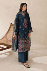 Sapphire 3PC Embroidered karandi Suit with Printed Shwal -GA2073