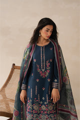Sapphire 3PC Embroidered karandi Suit with Printed Shwal -GA2073