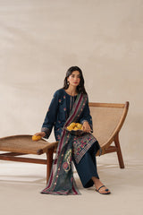 Sapphire 3PC Embroidered karandi Suit with Printed Shwal -GA2073