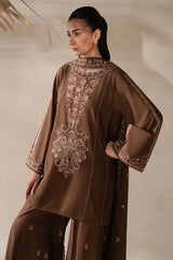 Sapphire 3PC Embroidered karandi Suit with Embroidered Shwal -GA2072