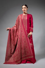 Bareeze 3PC Embroidered Dhanak with Embroidered Dhanak Shawl - GA1777