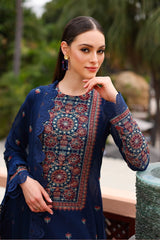 Bareeze Embroidered Lawn 3pc with Bamber Chiffon dupatta-Ga1716