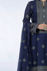 Bareeze Summer Lawn 3pc with Embroidered chiffon dupatta-GA1743