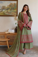 Bareeze Embroidered Lawn 3pc with Embroidered Chiffon Dupatta- GA2023