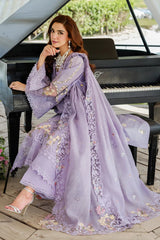 Elaf 3PC Embroidered Lawn with Embroiderd Slub Net Dupatta - GA2217
