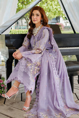 Elaf 3PC Embroidered Lawn with Embroiderd Slub Net Dupatta - GA2217