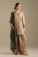 Zarashah Jahan Embroidered Dhanak 3pc with Printed Shawl- GA2117