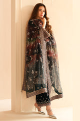 Jazmin 3PC Embroidered Velvet Suit with Embroidered Chiffon Dupatta-GA2092