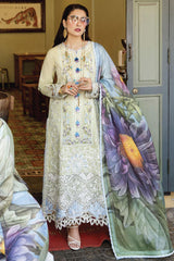 Mushq Luxury 3PC Embroidered Lawn with Printed Dupatta- GA1809