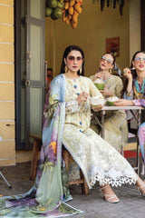 Mushq Luxury 3PC Embroidered Lawn with Printed Dupatta- GA1809