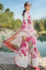 MariaB Printed Lawn 3pc with Printed Voil Dupatta- GA2178