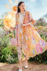 MariaB Printed Lawn 3pc with Printed Voil Dupatta- GA2180