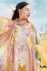 MariaB Printed Lawn 3pc with Printed Voil Dupatta- GA2180