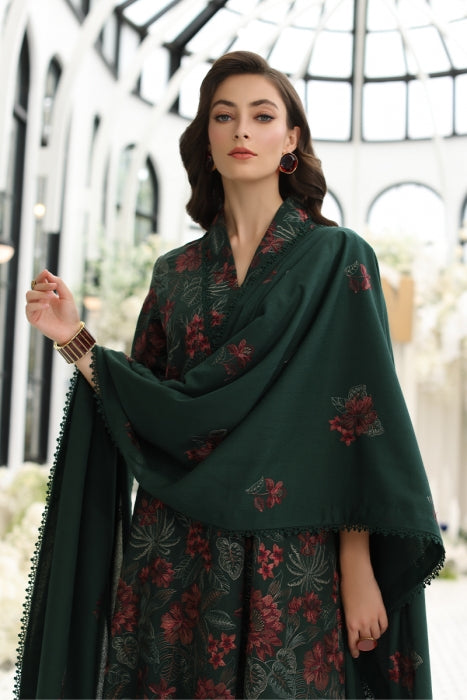 WINTER 3PC Dhanak suit with Embroidered Shawll-KP614