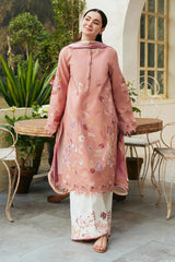 Zara Shahjahan 3Pc Luxury Embroidered Lawn with Printed Slub Net Dupatta - GA1862