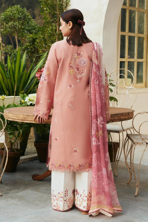 Zara Shahjahan 3Pc Luxury Embroidered Lawn with Printed Slub Net Dupatta - GA1862