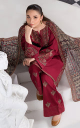 Batik 3PC Embroidered Lawn Suit with Embroidered Crinkle Dupatta -Ga2289