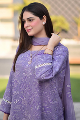 Bareeze 3PC Embroidered Lawn Suit with Embroidered chiffon Dupatta -Ga2271