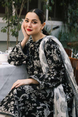 Zaha Heavy Embroidered Lawn 3pc with Chiffon dupatta-Ga1681