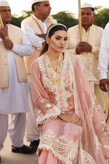 Crimson pink 3PC Embroidered Lawn Suit with Embroidered organza Dupatta -GA1021210