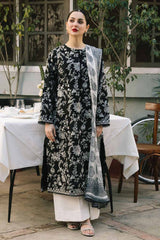 Zaha Heavy Embroidered Lawn 3pc with Chiffon dupatta-Ga1681