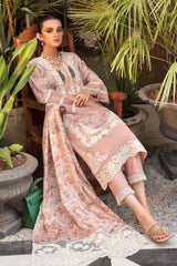 Crimson Heavy Embroidered Lawn 3pc With silk Embroidered Dupatta -G1695a