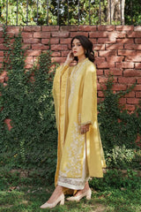 Zara Shahjahan lawn Suit with Heavy Embroidered Organza dupata-GA102157