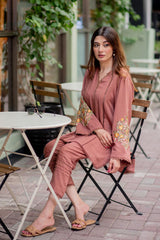 S&A Winter 2PC Fully Embroidered Dhanak Suit -GA102190