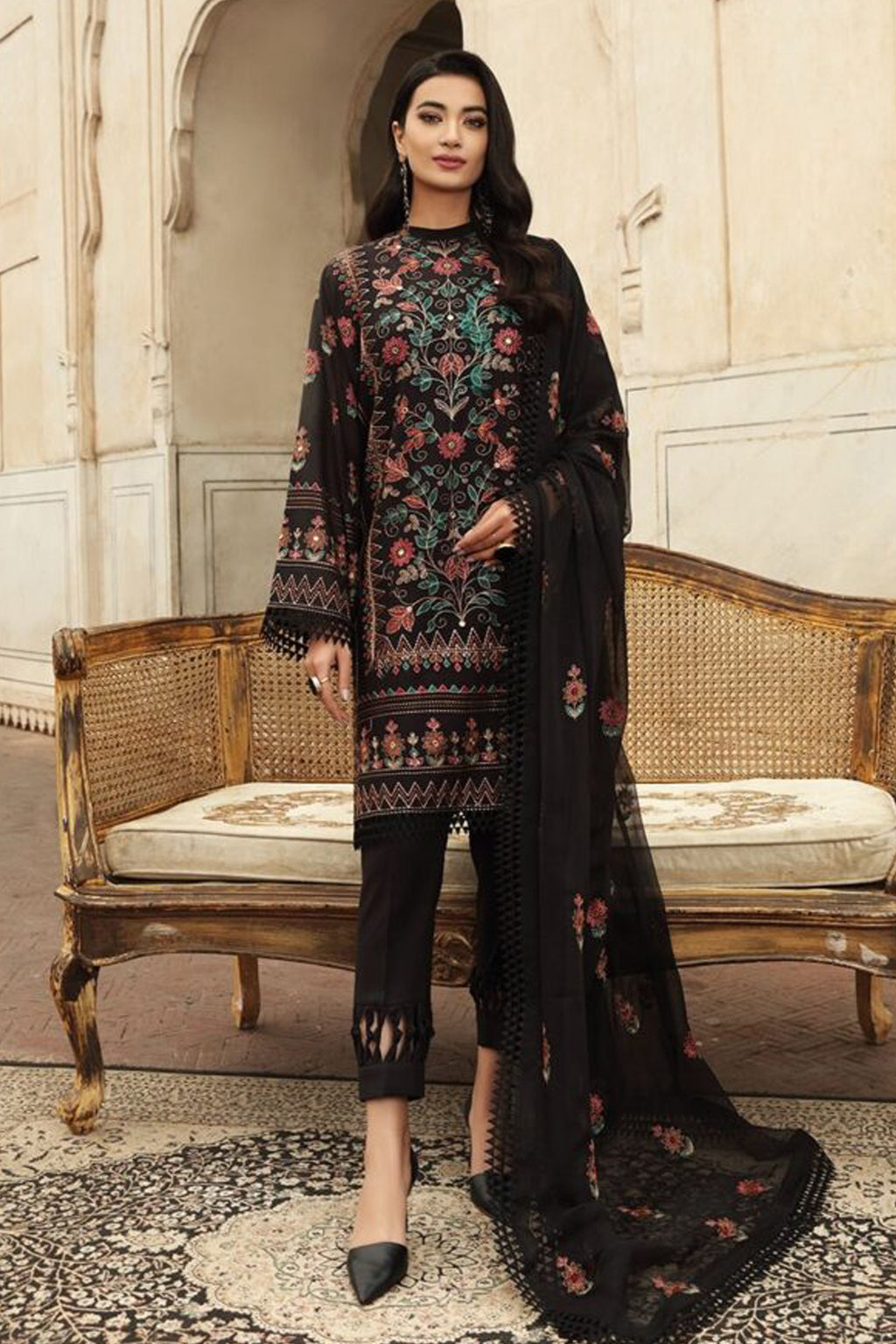 Chiffon dupatta cheap lawn suits