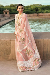 Crimson pink 3PC Embroidered Lawn Suit with Embroidered organza Dupatta -GA1021210