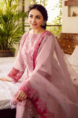 Luxury Embroidered Lawn 3Pc with Embroidered Organza Dupata-Ga1634