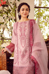 Luxury Embroidered Lawn 3Pc with Embroidered Organza Dupata-Ga1634