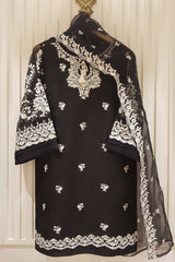 Agha Noor Heavy Embroidered with pearl hand work organza dupatta-GA10187