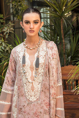 Crimson Heavy Embroidered Lawn 3pc With silk Embroidered Dupatta -G1695a