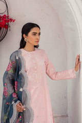 Cross Stich Embroidered Lawn 3pc with Embroidered Organza dupatta-GA1690
