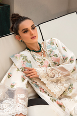 Crimson Heavy Embroidered 3pc with Slub net Embroidered Dupata -Ga1631