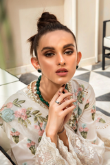 Crimson Heavy Embroidered 3pc with Slub net Embroidered Dupata -Ga1631