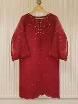 Agha Noor Heavy Embroidered with Mirror Work organza dupatta-GA10191