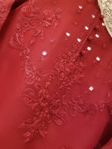 Agha Noor Heavy Embroidered with Mirror Work organza dupatta-GA10191