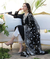 Mina Hassan Embroidered Lawn Suit with Heavy Embroidered dupata-GA1642