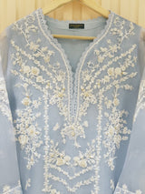 Agha Noor Heavy Embroidered with Hand Work organza dupatta-GA1624