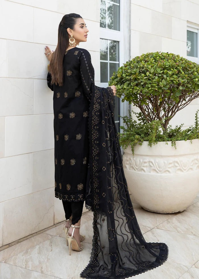 Luxury Embroidered Lawn 3Pc with Embroidered Organza Dupata-Ga1634