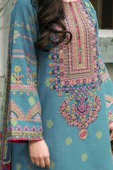 Zara shajahan Embroidered Lawn 3Pc with Organza Printed Dupata-Ga1672