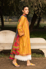 Zara shajahan Embroidered Lawn 3Pc with Organza Printed Dupata-Ga1673