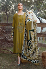 Maria B 3PC Fully Embroidered Dhanak Suit - GA1613