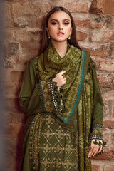 Maria B 3PC Fully Embroidered Dhanak Suit - GA1611